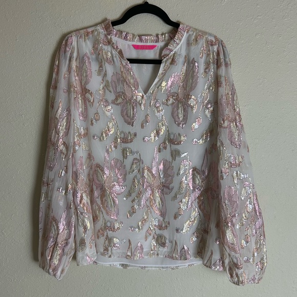 Lilly Pulitzer Women's Giana Silk Top - Picture 3 of 10